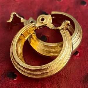 Monet Gold Tone Clip earrings